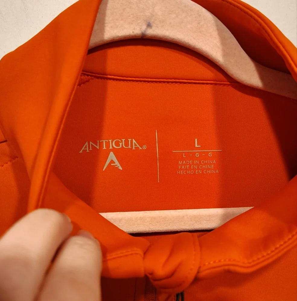 Antigua NWT Dallas Stars NHL Orange 1/4 Zip Scuba Pullover Sz L Embroidered Logo - Picture 2 of 7